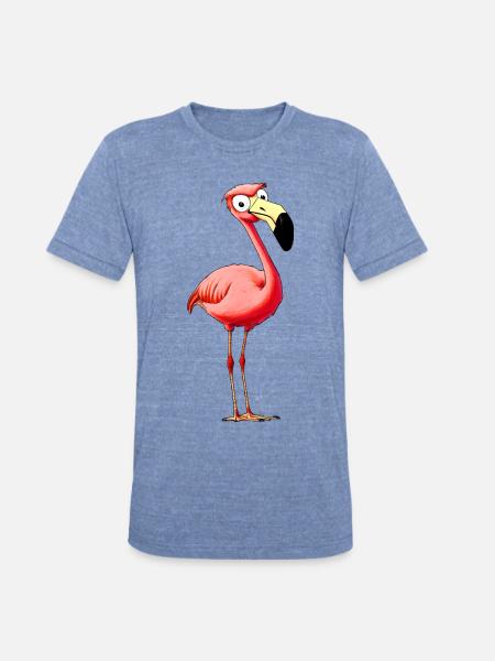 Flamingos Style - Unisex Tri-Blend T-Shirt - heather blue