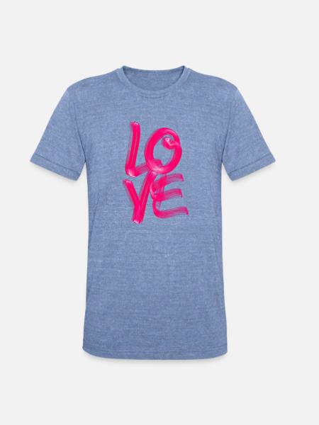 Love - Unisex Tri-Blend T-Shirt - heather blue