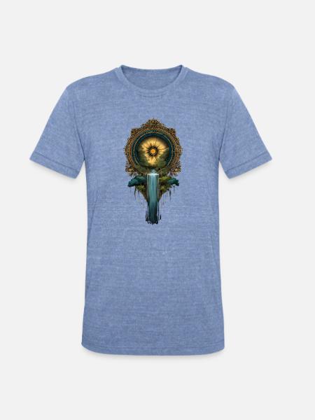 Golden Sun portal  - Unisex Tri-Blend T-Shirt - heather blue