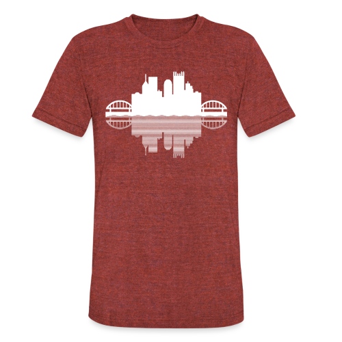 Pittsburgh Skyline Reflection - Unisex Tri-Blend T-Shirt