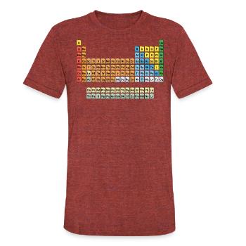 Periodic Table of Elements - Unisex Tri-Blend T-Shirt - heather cranberry - Front - Brady (186cm)