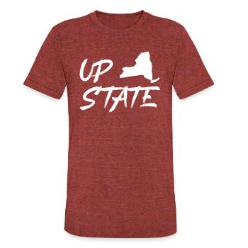 Up State New York - Unisex Tri-Blend T-Shirt - heather cranberry - Front - Brady (186cm)