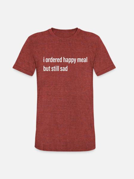Happy Meal Meme - Unisex Tri-Blend T-Shirt - heather cranberry