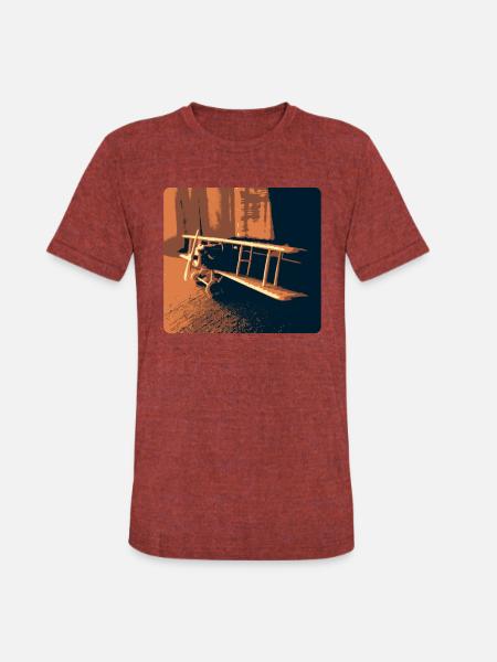USAF Fighter Biplane - Unisex Tri-Blend T-Shirt - heather cranberry