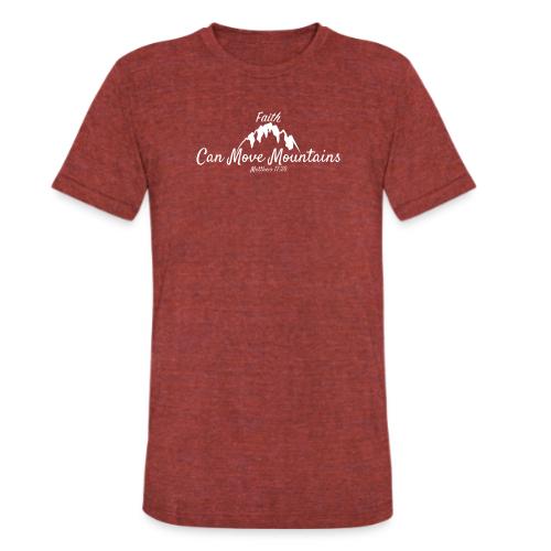 faith move can mountains Matthew 17:20 white - Unisex Tri-Blend T-Shirt