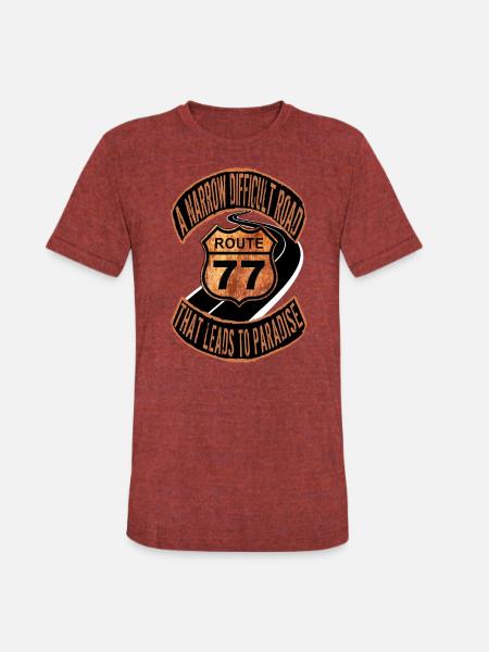 ROUTE 77 - Unisex Tri-Blend T-Shirt - heather cranberry