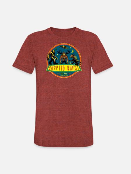 Cryptid Quest - Unisex Tri-Blend T-Shirt - heather cranberry