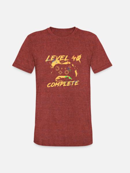 Level 40 - Unisex Tri-Blend T-Shirt - heather cranberry