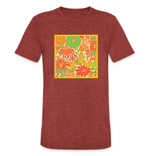 Vibrant Blossom Elegance Pattern - Unisex Tri-Blend T-Shirt