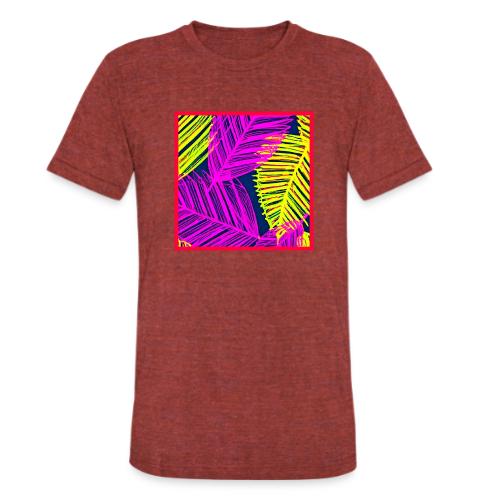 Neon Leaf Delight Chromatic Art - Unisex Tri-Blend T-Shirt