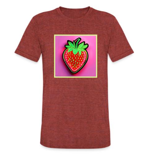 Vibrant Strawberry Neon Sign - Unisex Tri-Blend T-Shirt