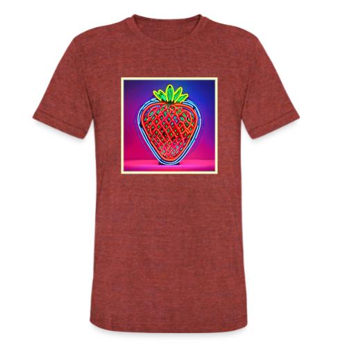 Vibrant Strawberry Neon Sign - Unisex Tri-Blend T-Shirt