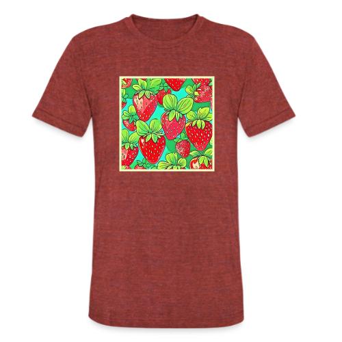Strawberry Pop Art Pattern - Unisex Tri-Blend T-Shirt