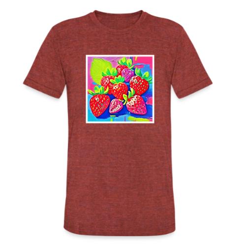 Pop Art Strawberries - Unisex Tri-Blend T-Shirt