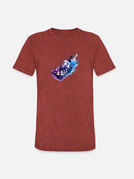 Chromatic Chess Glyph Burst - Unisex Tri-Blend T-Shirt - heather cranberry