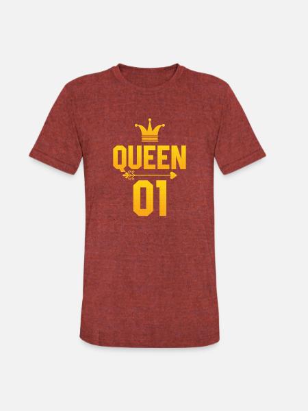 King Queen 01 - Unisex Tri-Blend T-Shirt - heather cranberry