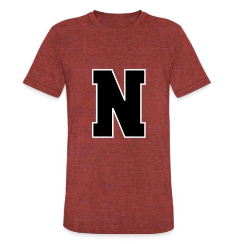 Varsity Letter N Athletic Font Graphic - Unisex Tri-Blend T-Shirt