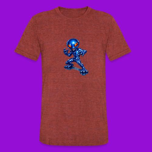 Angry Blue Alien - Unisex Tri-Blend T-Shirt