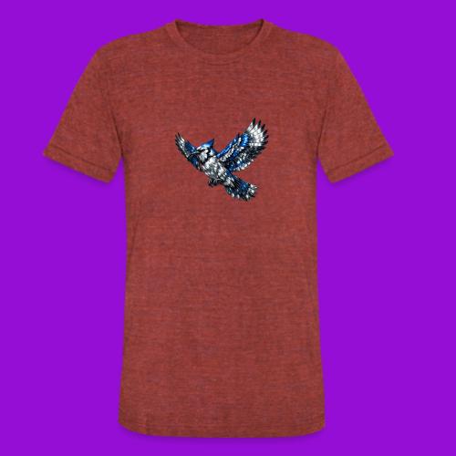 Silver Blue Jay in Flight - Unisex Tri-Blend T-Shirt