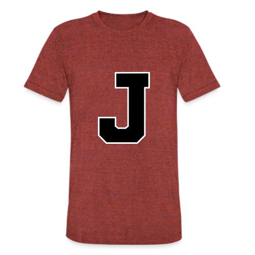 Varsity Letter J Athletic Alphabet Graphic - Unisex Tri-Blend T-Shirt