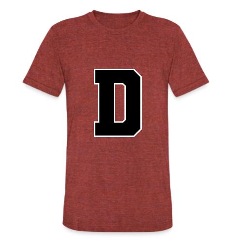 Varsity Letter D Athletic Alphabet Design - Unisex Tri-Blend T-Shirt
