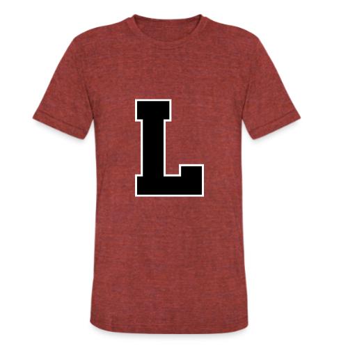 Varsity Letter L Athletic Monogram - Unisex Tri-Blend T-Shirt