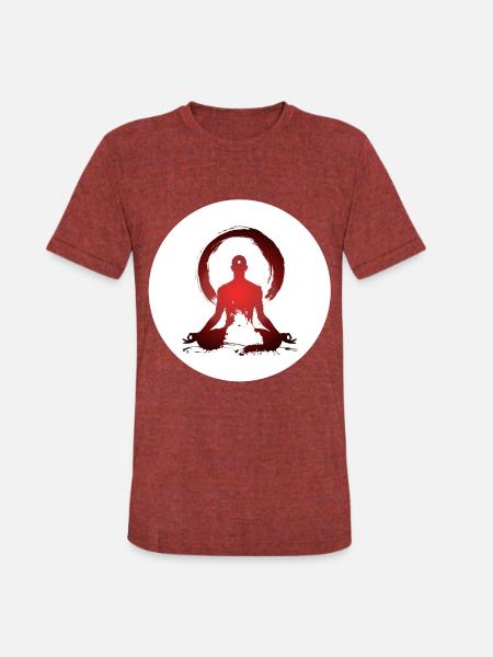 Yogi - Padmasana - Unisex Tri-Blend T-Shirt - heather cranberry