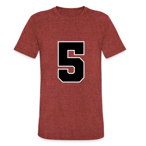 Varsity Number 5 Athletic Design - Unisex Tri-Blend T-Shirt