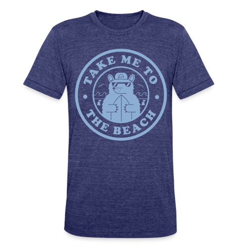 Bear Light Blue Beach - Unisex Tri-Blend T-Shirt
