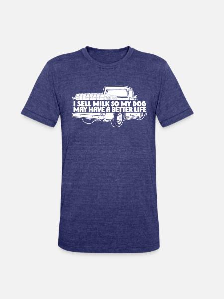 Milk Dog Milk Truck - Unisex Tri-Blend T-Shirt - heather indigo