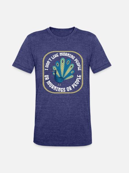 Peacock Peafowl - Unisex Tri-Blend T-Shirt - heather indigo