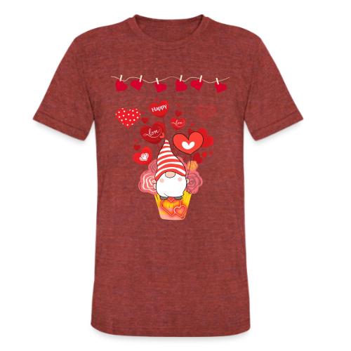 Design wrapped in love hearts, vibrating in love. - Unisex Tri-Blend T-Shirt
