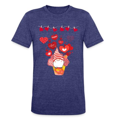 Design wrapped in love hearts, vibrating in love. - Unisex Tri-Blend T-Shirt