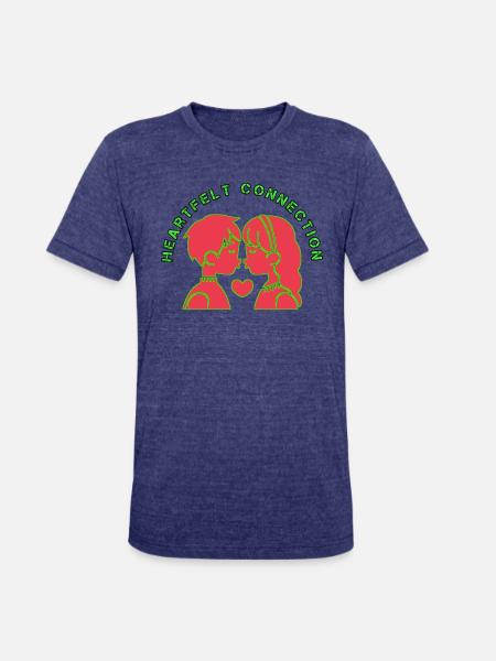 Heartfelt connection logo - Unisex Tri-Blend T-Shirt - heather indigo