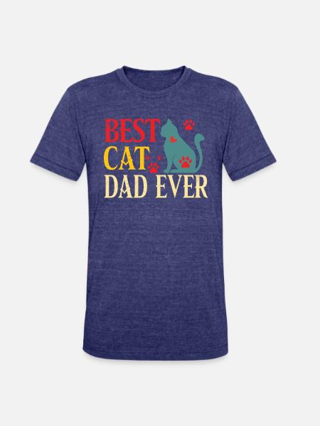 The best Cat Dad - Unisex Tri-Blend T-Shirt - heather indigo