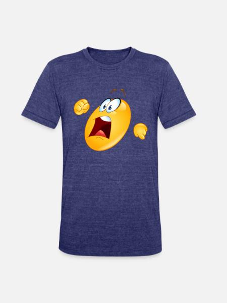 Running Away Emoticon - Unisex Tri-Blend T-Shirt - heather indigo