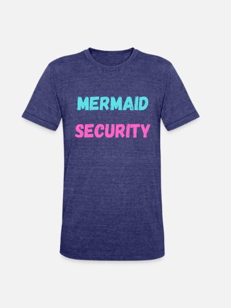 MERMAID SECURITY - Unisex Tri-Blend T-Shirt - heather indigo