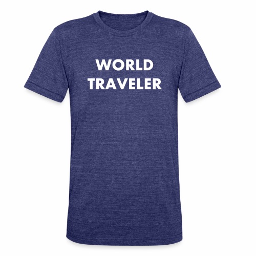 World Traveler White Letters - Unisex Tri-Blend T-Shirt