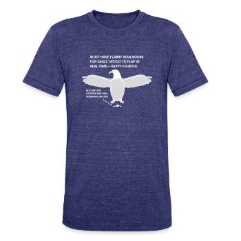 Moving Eagle Tattoo | Witty - Unisex Tri-Blend T-Shirt - heather indigo - Front - Brady (186cm)
