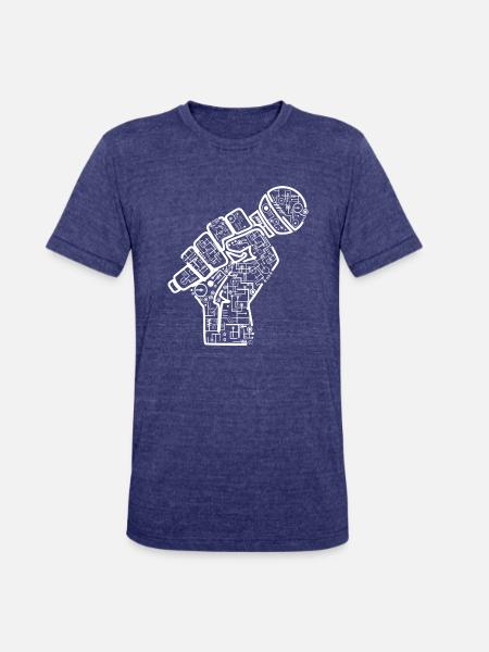 Hand With Microphone Electrics Illustration - Unisex Tri-Blend T-Shirt - heather indigo