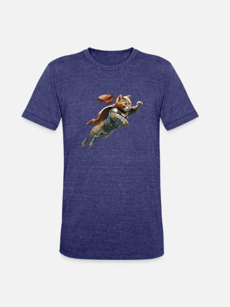 marvel cat flying - Unisex Tri-Blend T-Shirt - heather indigo
