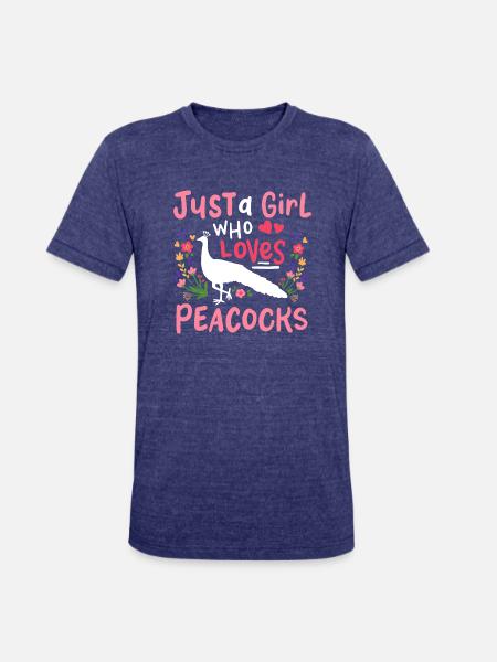 Peacocks Peacock Lover - Unisex Tri-Blend T-Shirt - heather indigo
