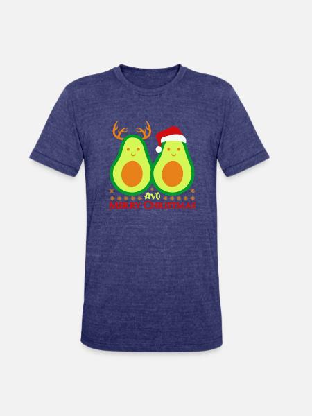 Avo Merry Christmas - Unisex Tri-Blend T-Shirt - heather indigo