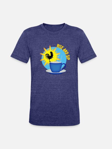 Rise and Sip - Unisex Tri-Blend T-Shirt - heather indigo