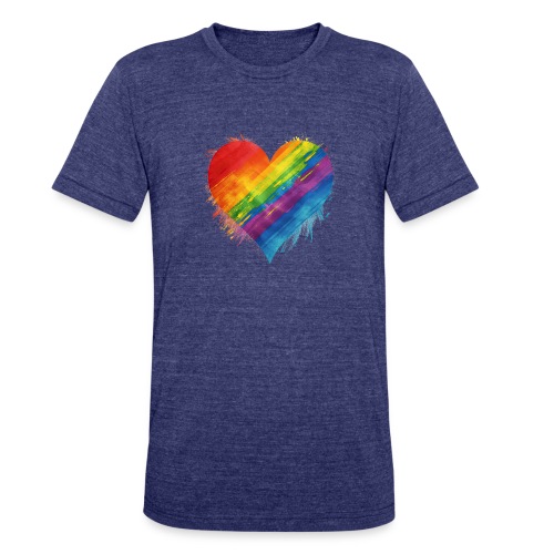 Watercolor Rainbow Pride Heart - LGBTQ LGBT Pride - Unisex Tri-Blend T-Shirt