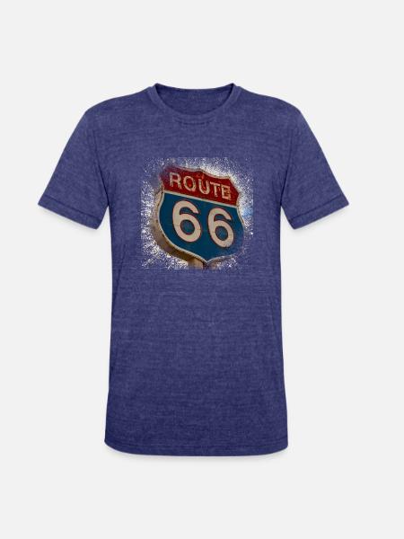 Route 66 - Unisex Tri-Blend T-Shirt - heather indigo