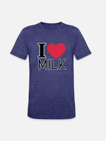 I Love Milk - Unisex Tri-Blend T-Shirt - heather indigo