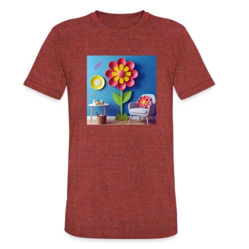 Flower design and harmony of environmental well-be - Unisex Tri-Blend T-Shirt