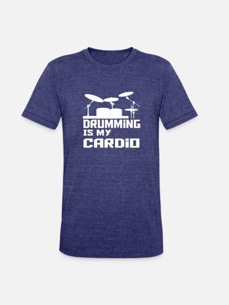 Drumming Is My Cardio - Unisex Tri-Blend T-Shirt - heather indigo