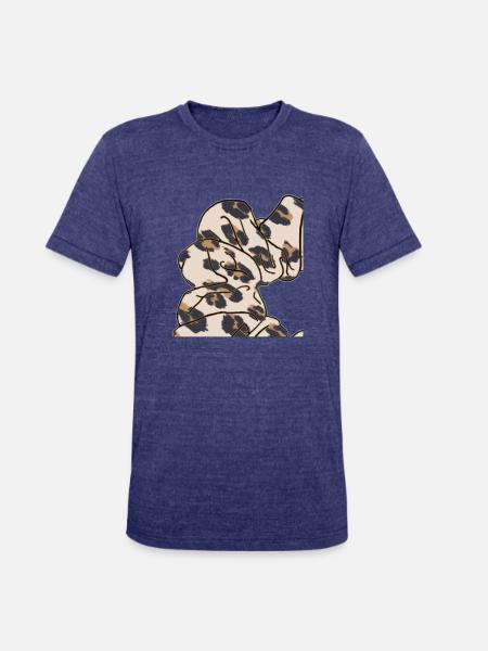 cheetah print scrunchie - Unisex Tri-Blend T-Shirt - heather indigo